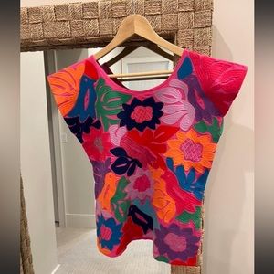 J. Marie embroidered top